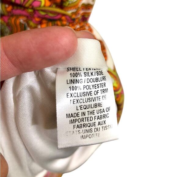 Milly Retro 70's Disco Vibrant Paisley Silk Chain Mini Dress Size XS - Picture 6 of 6